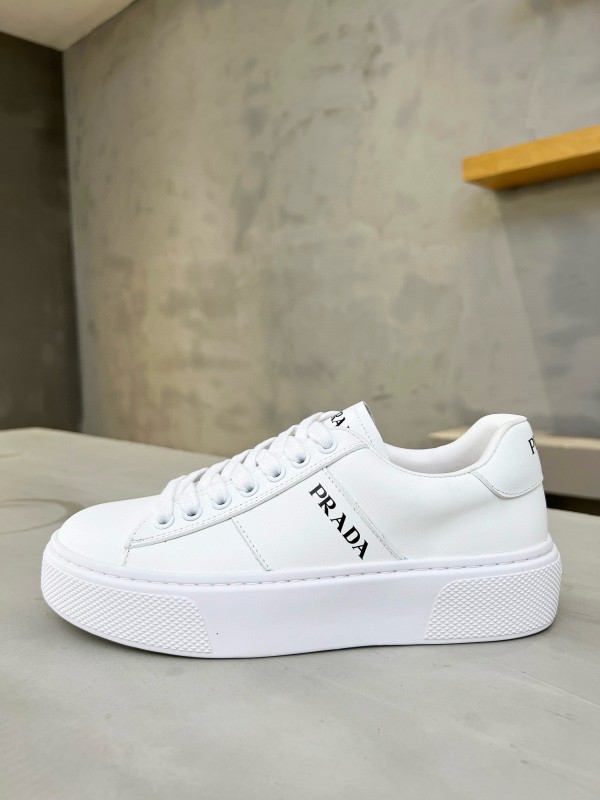 2024 Unisex Prada White Leather Sneakers MJ00310