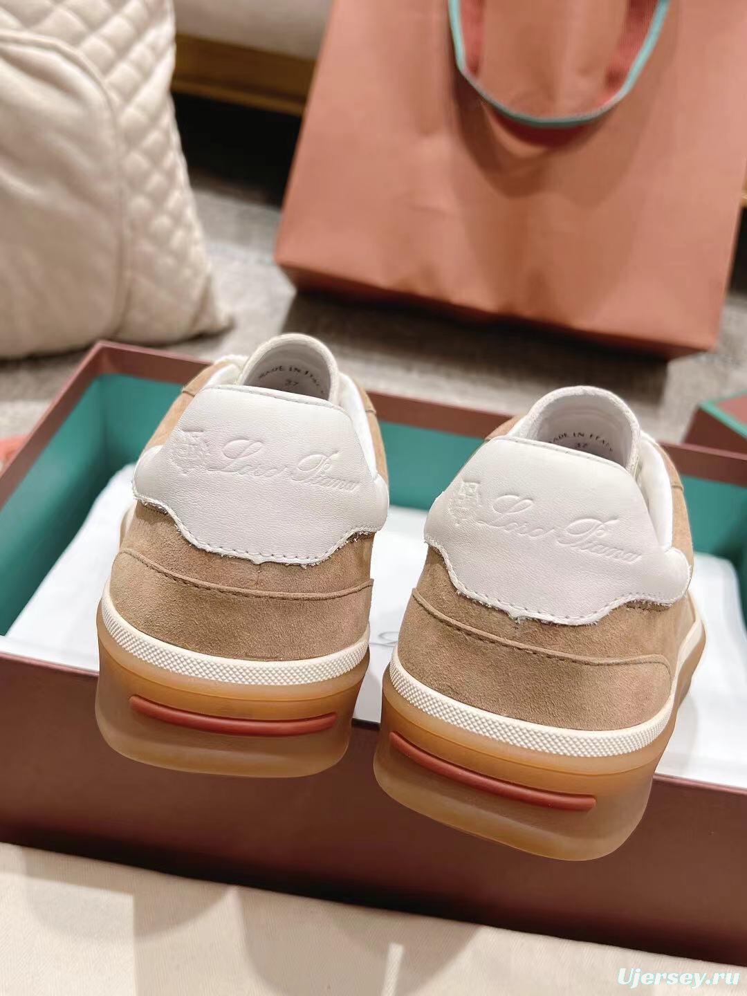 2025 Unisex Le Parmentier Beige White Soft Leather Sneakers Top Version LY00320(F)/LY00330(M)