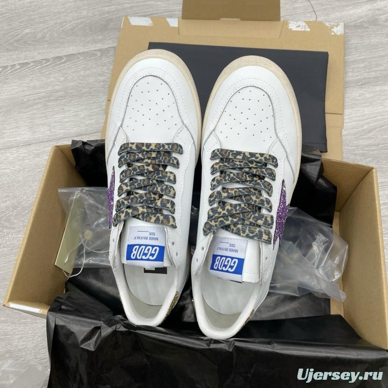 2024 Unisex GGDB White Purple Gold Leather Suede Sneakers MJ00260
