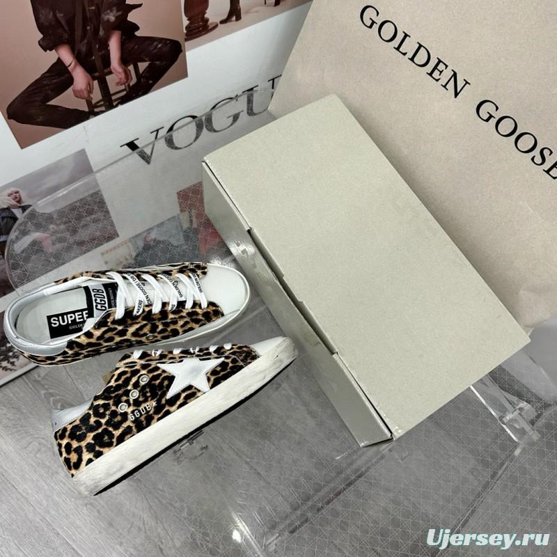 2025 Women GGDB Leopard White Leather Sneakers