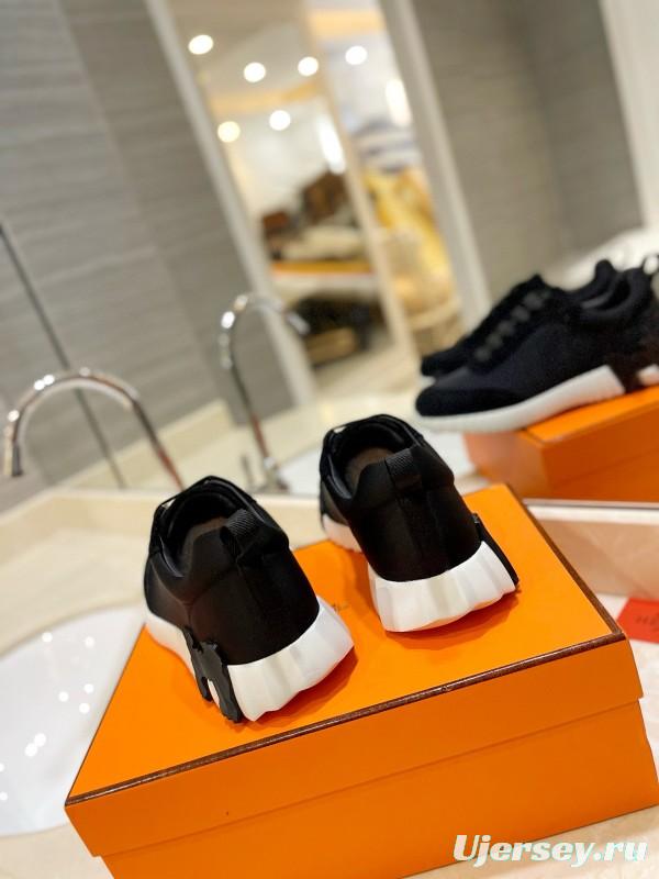 2024 Men Hermès black fabric sneakers MJ00320