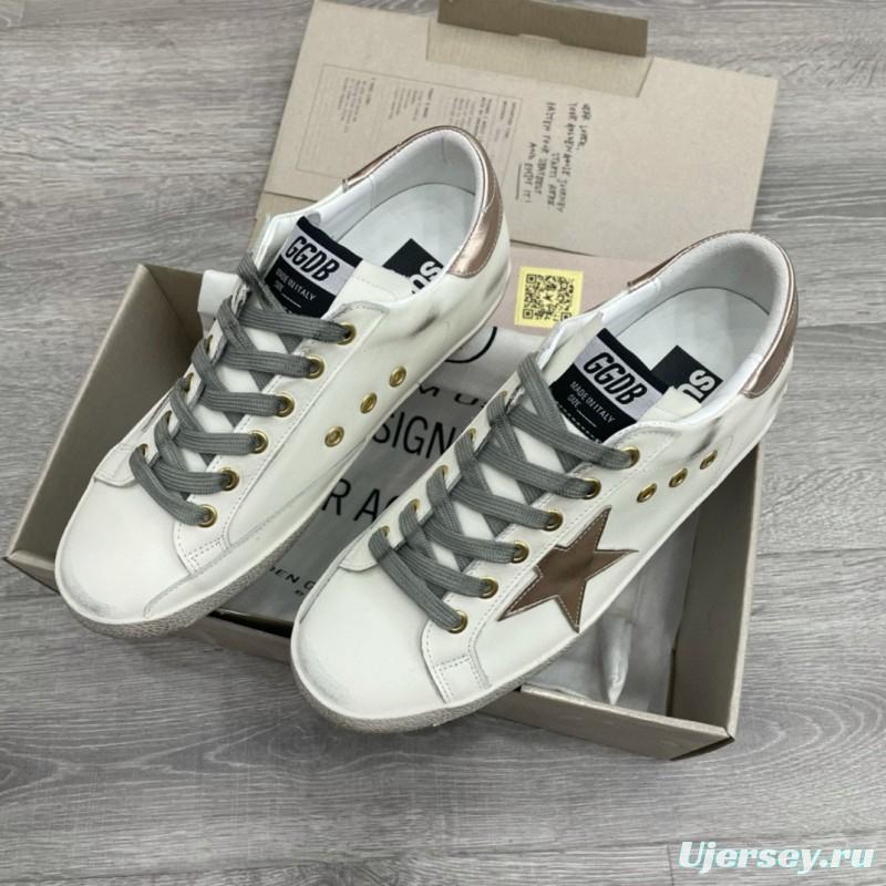 2025 Women GGDB White Brown Leather Sneakers
