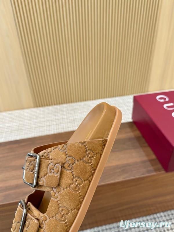 2025 Women Gucci Beige Leather Sandals LY00260