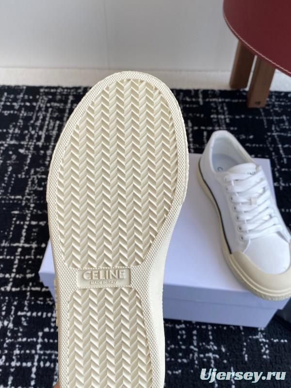 2025 Women Celine White Canvas Sneakers KFY00285