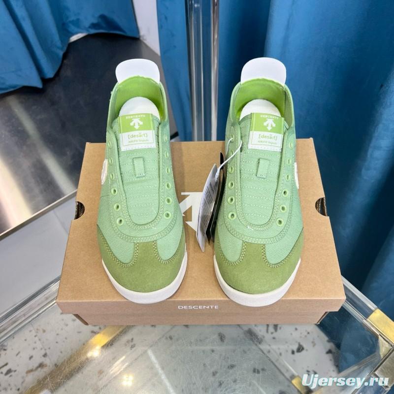 2024 Unisex DESCENTE  green canvas sneakers MJ00280