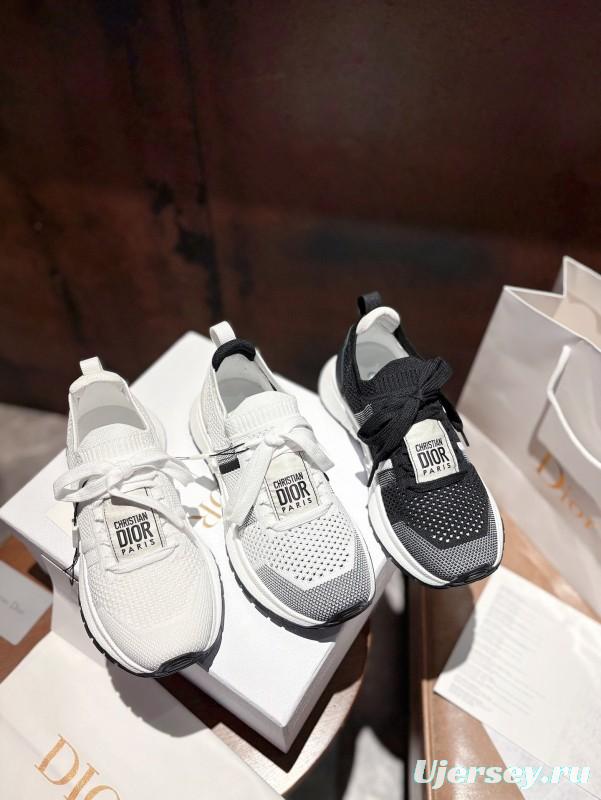 2025 Unisex Dior Black Grey Flyknit Sneakers LY00260