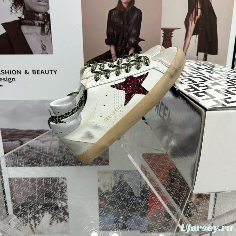 2025 Unisex GGDB White Red Leather Sneakers 63534