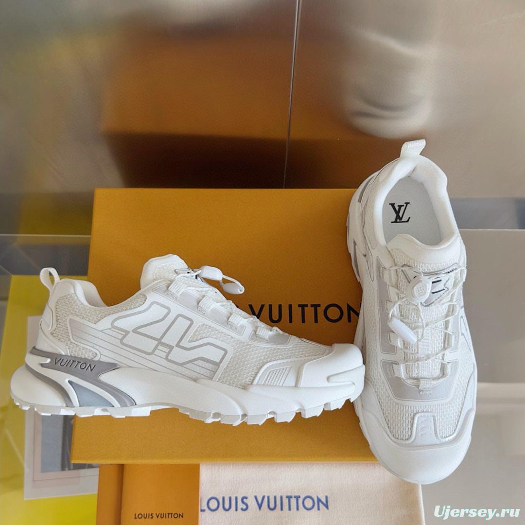 2025 Men Louis Vuitton White Mesh Sneakers MJ00390
