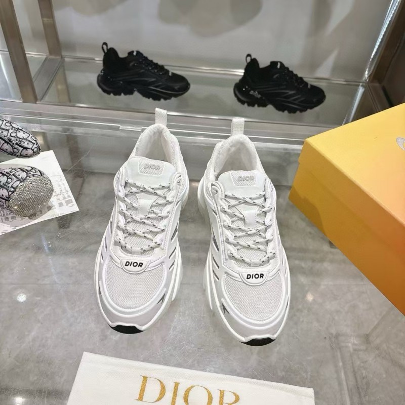 2024 Unisex Dior White Mesh Leather Sneakers MJ00360