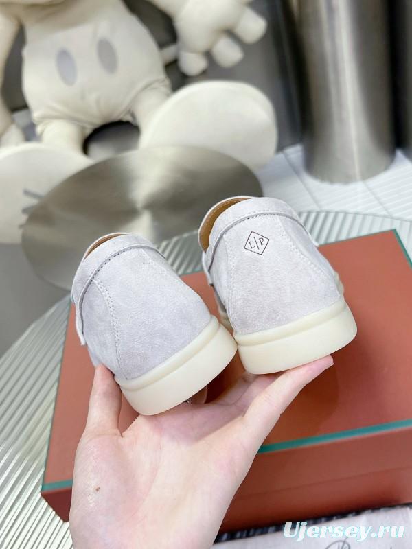 2024 Unisex Le Parmentier White Suede Loafers MJ00270