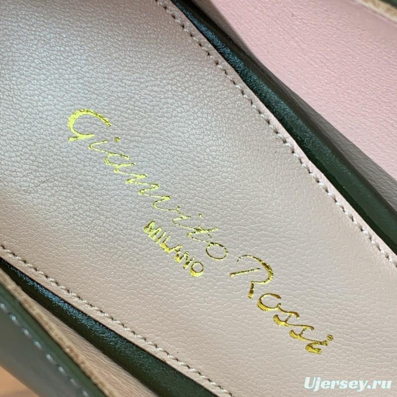 2025 Women Gianvito Rossi Green Patent Leather Pumps KFY00300