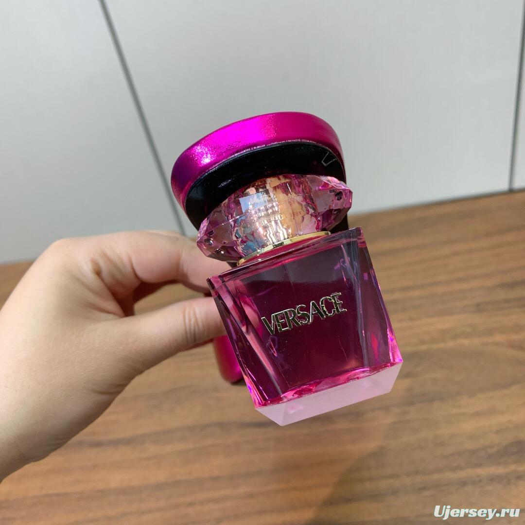 2025 Women VERSACE Pink Leather Slippers