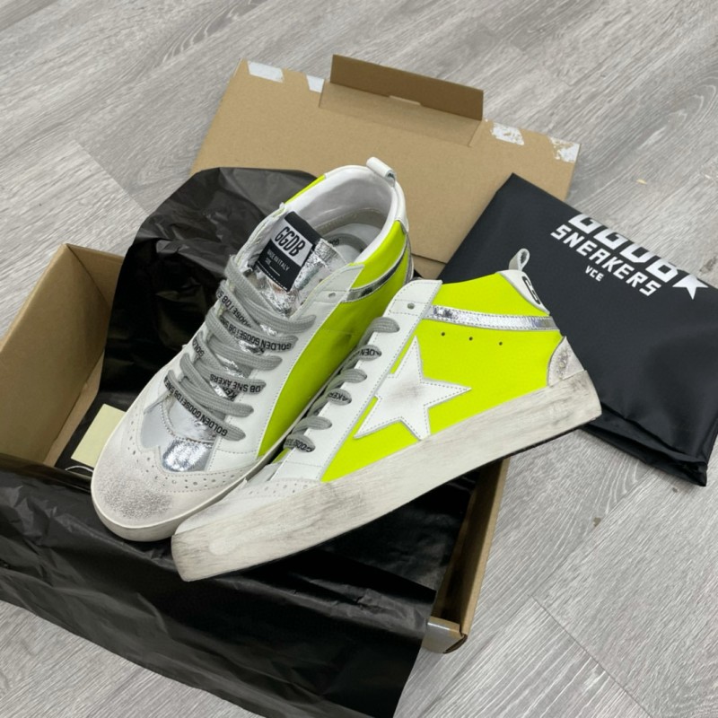 2024 Unisex GGDB Yellow White Leather Suede High Top Sneakers MJ00300