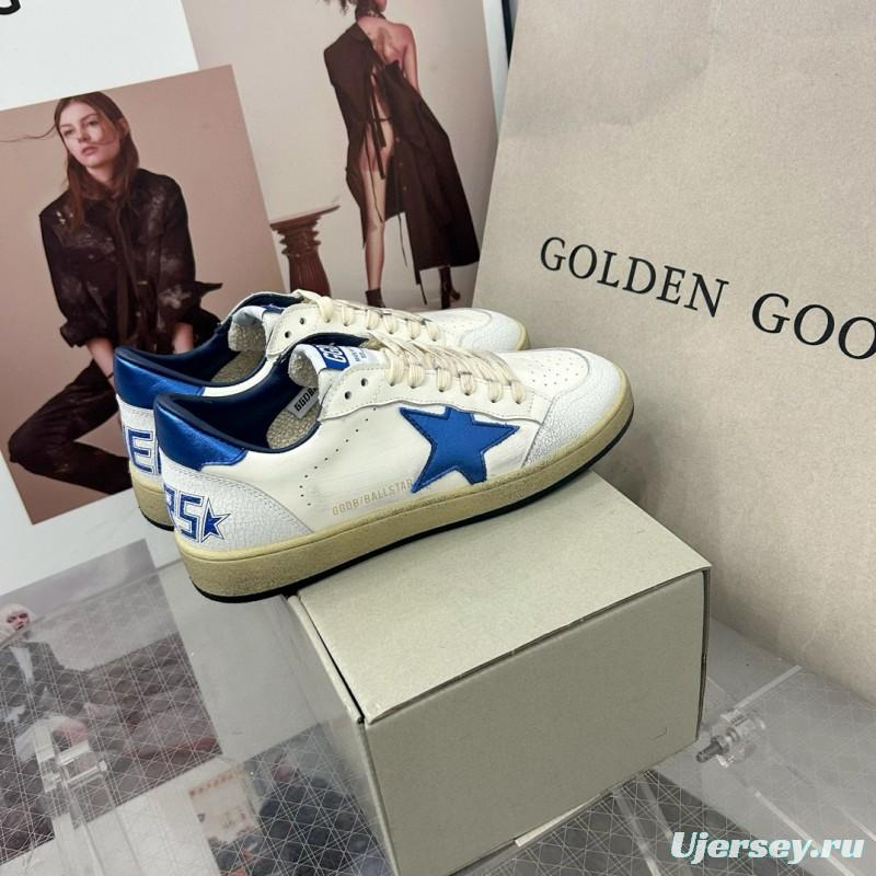 2024 Unisex GGDB White Blue Leather Sneakers MJ00260