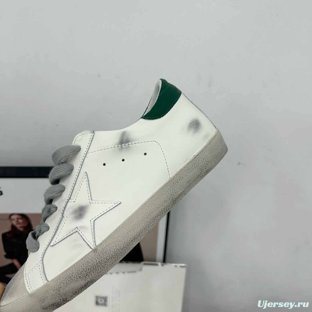 2025 Women GGDB White Green Leather Sneakers