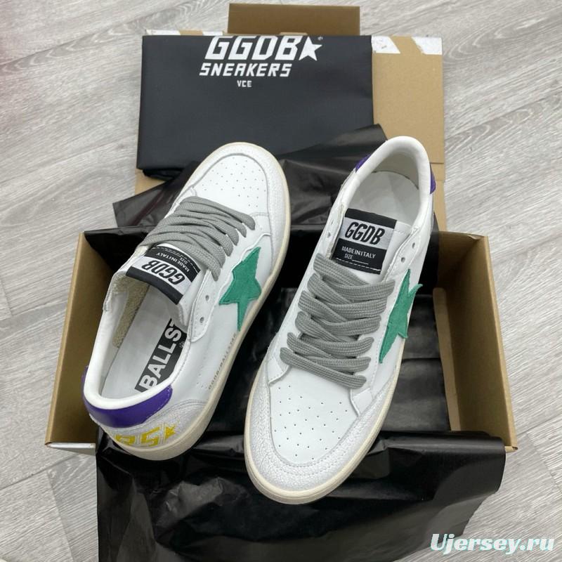 2024 Unisex GGDB White Green Purple Leather Sneakers MJ00260