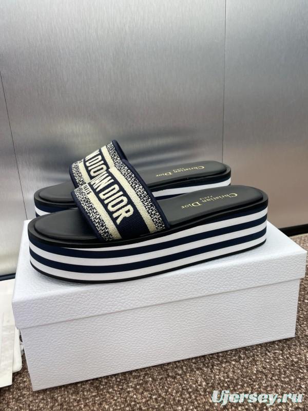2025 Slippers Dior Black Canvas Slippers
