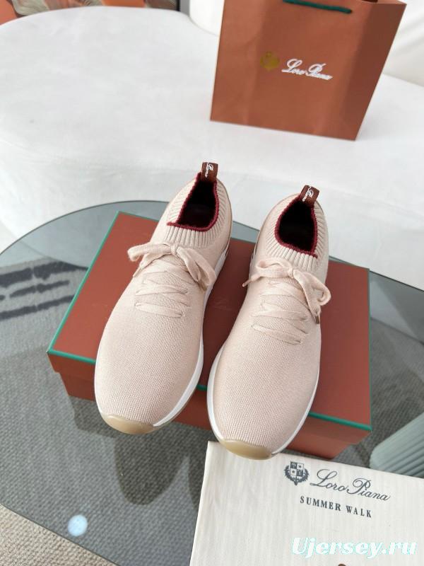 2024 Women Le Parmentier light pink wool knit sneakers MJ00330