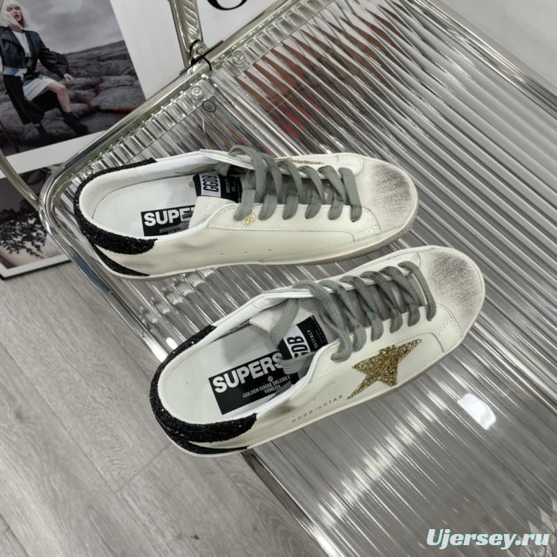 2025 Women GGDB White Black Gold Leather Suede Sneakers
