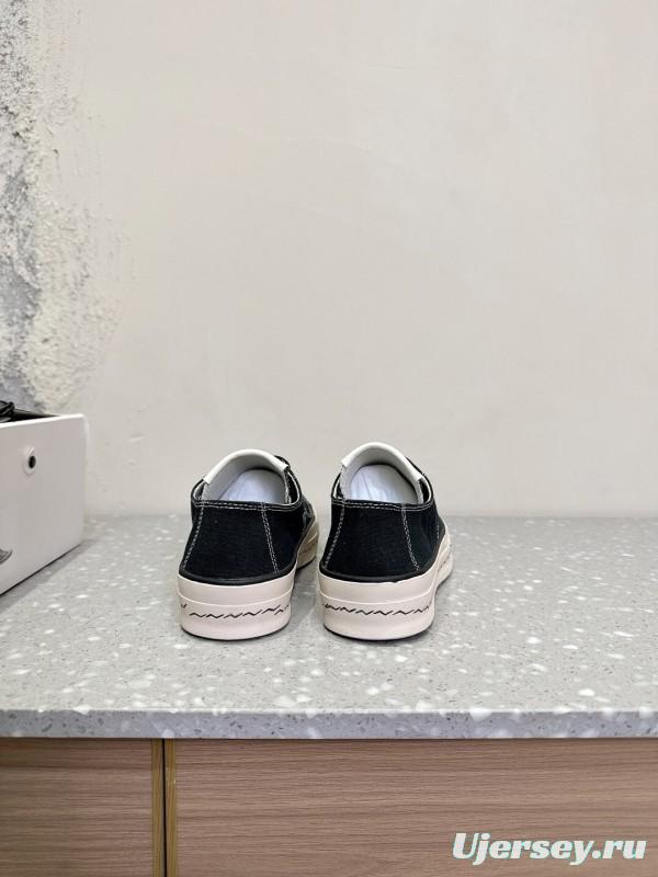 2025 Unisex VISVIM Black Canvas Sneakers KFY00260