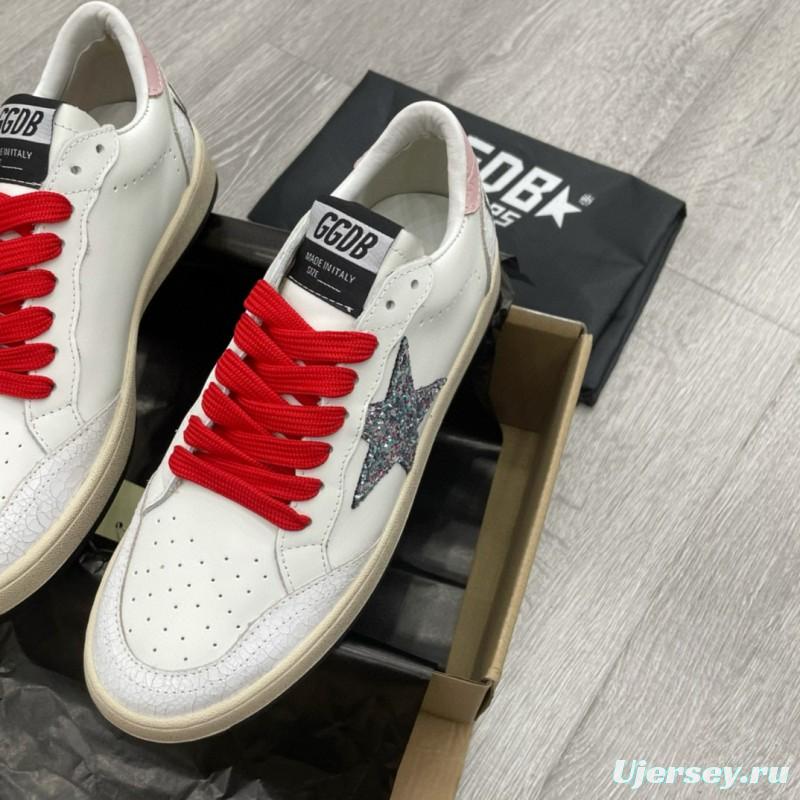 2024 Unisex GGDB White Red Leather Low-Top Sneakers MJ00260