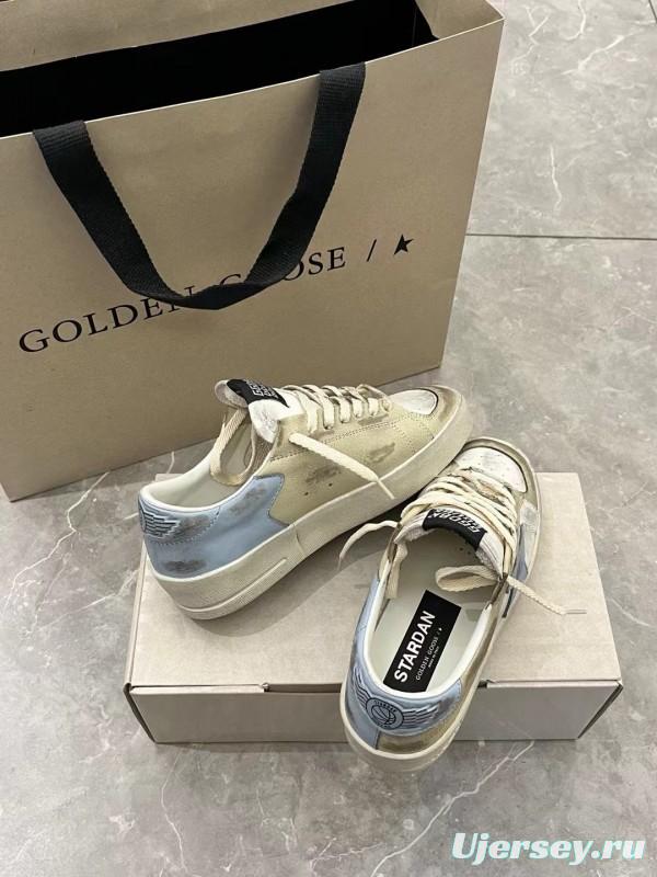 2024 Unisex GGDB White Beige Light Blue Leather Suede Sneakers MJ00260