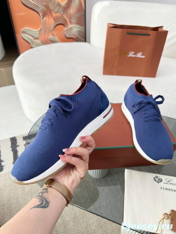 2024 Men Le Parmentier Blue Wool Knit Sneakers MJ00330