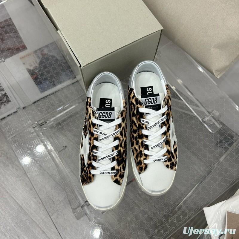 2025 Women GGDB Leopard White Leather Sneakers