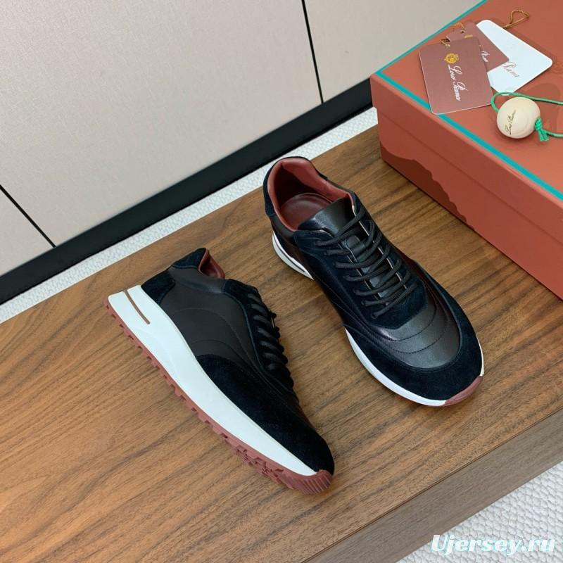 2025 Unisex Le Parmentier Black Brown Suede Leather Sneakers LY