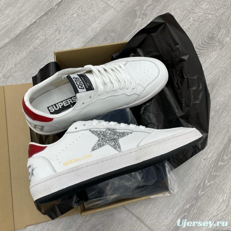 2024 Unisex GGDB White Silver Glitter Leather Sneakers MJ00260