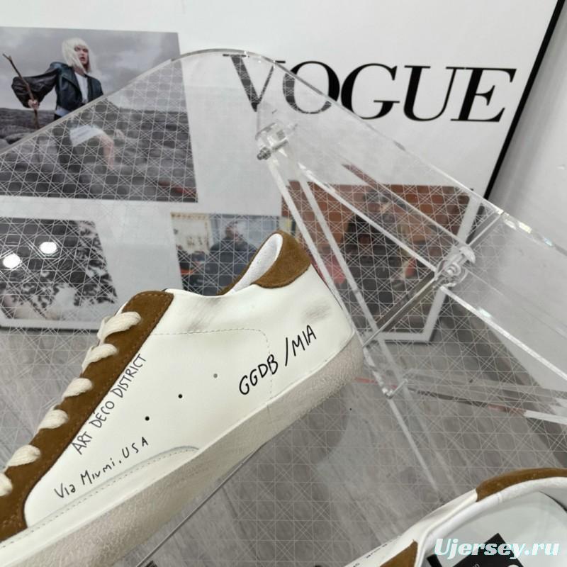 2025 Unisex GGDB White Brown Calf Leather Sneakers