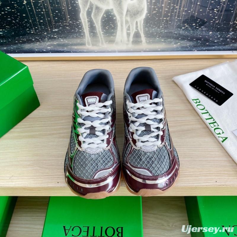 2025 Unisex Bottega Veneta BV Orbit Grey Brown Mesh Runner Sneakers LY00310