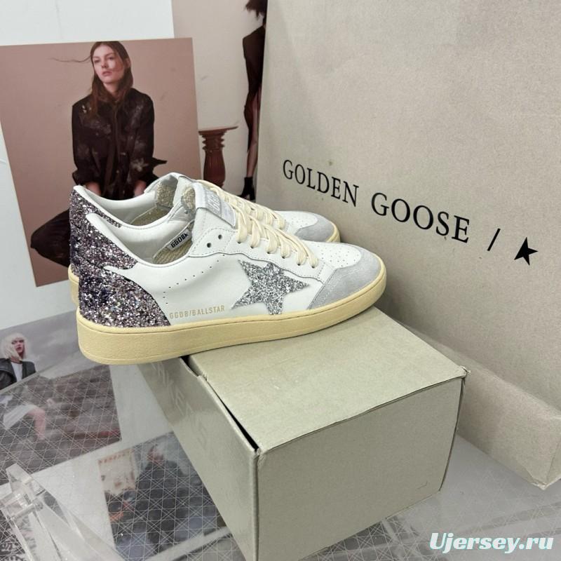 2024 Unisex GGDB White Silver Glitter Leather Suede Sneakers MJ00260
