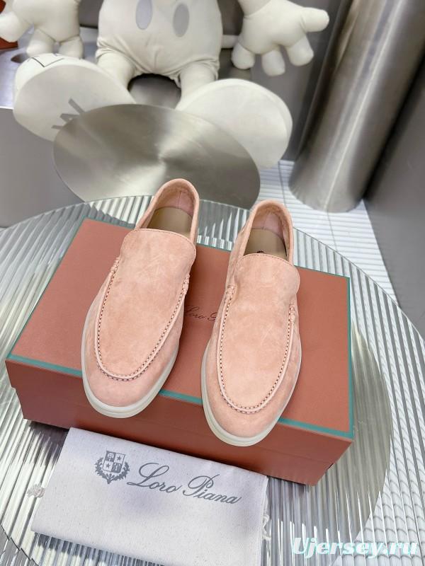 2024 Women Le Parmentier Pink Suede Loafers