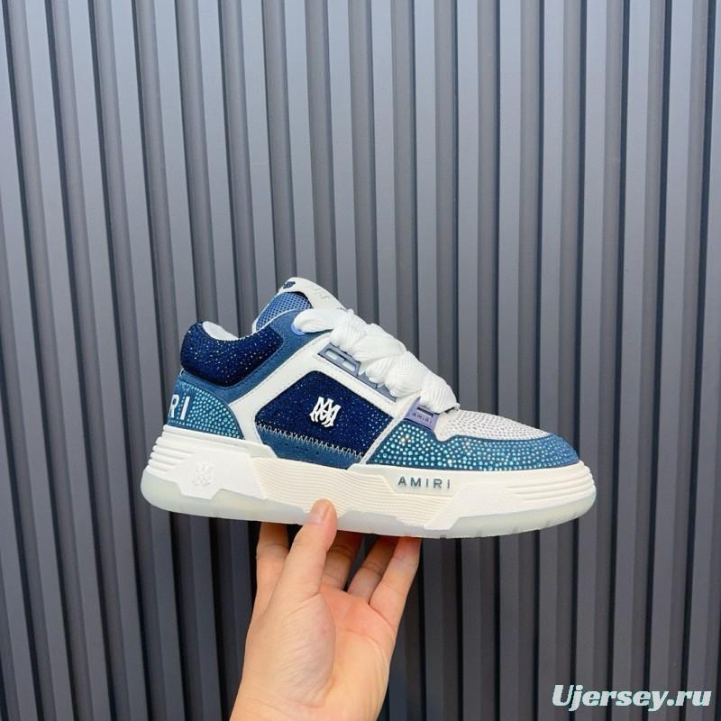 2024 Unisex Amiri Blue White Leather Sneakers MJ00410