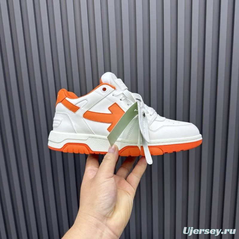 2025 Unisex Off-White White Orange Leather Sneakers MJ00320(W/M)