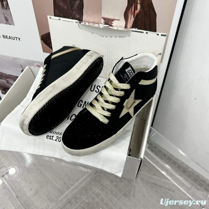 2024 Unisex GGDB Black Gold Leather Suede High Top Sneakers MJ00300