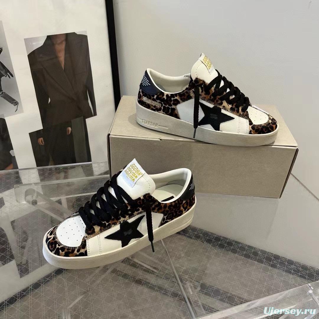 2024 Women GGDB White Leopard Leather Sneakers MJ00260