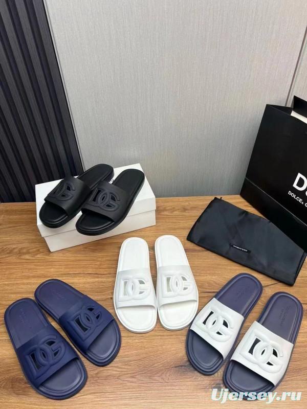 2025 Slippers Dolce & Gabbana Blue Rubber Slippers