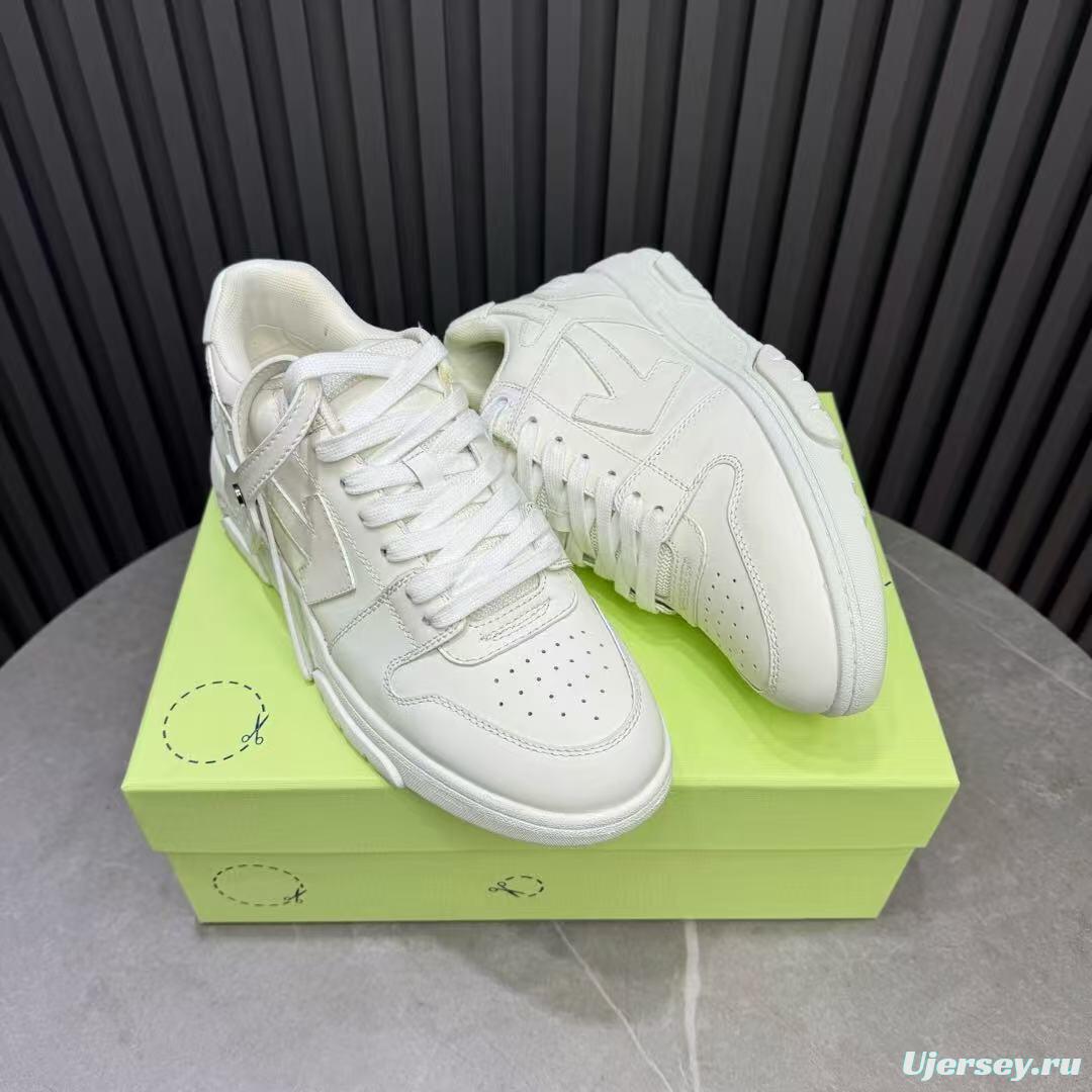 2025 Unisex Off-White White Leather Sneakers KFY00320