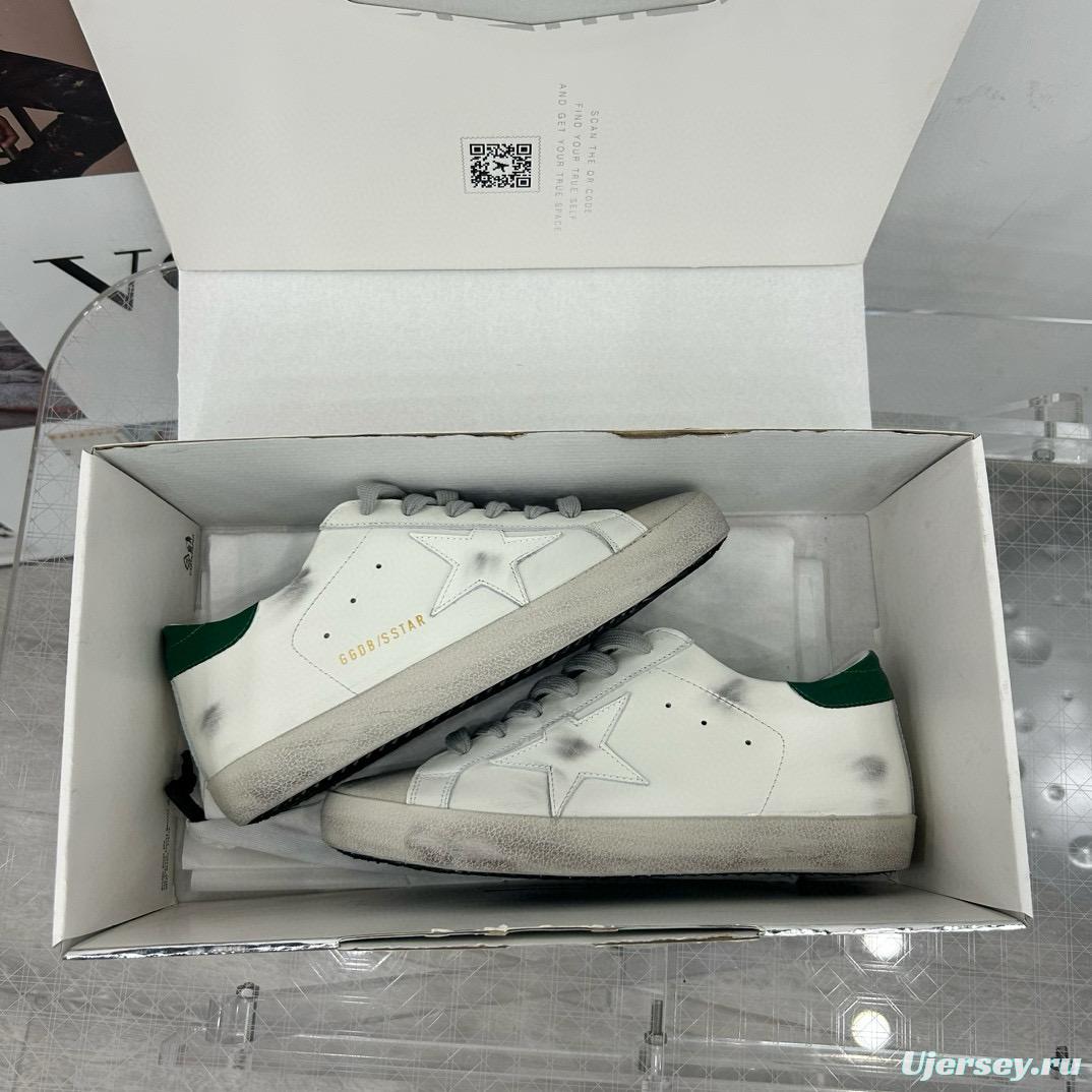 2025 Unisex GGDB White Green Leather Sneakers
