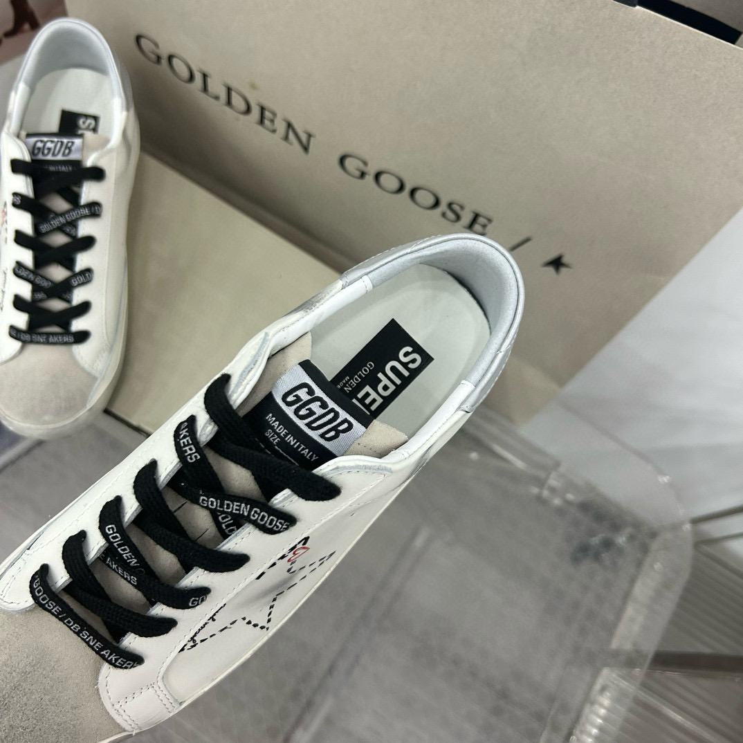 2025 Unisex GGDB White Black Suede Leather Sneakers MJ00260