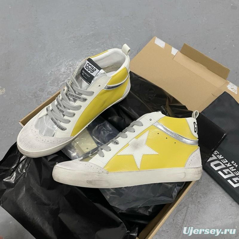 2024 Unisex GGDB Yellow White Leather Suede High Top Sneakers MJ00300