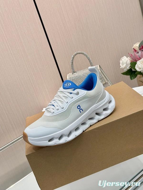 2025 Women Loewe White Blue Mesh Leather Sneakers