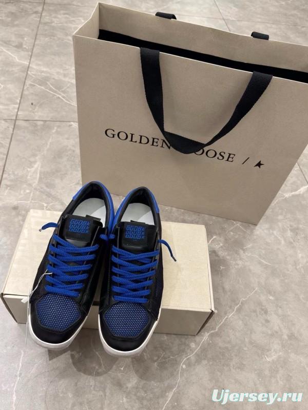 2024 Unisex GGDB Black Blue Leather Mesh Low Top Sneakers MJ00260