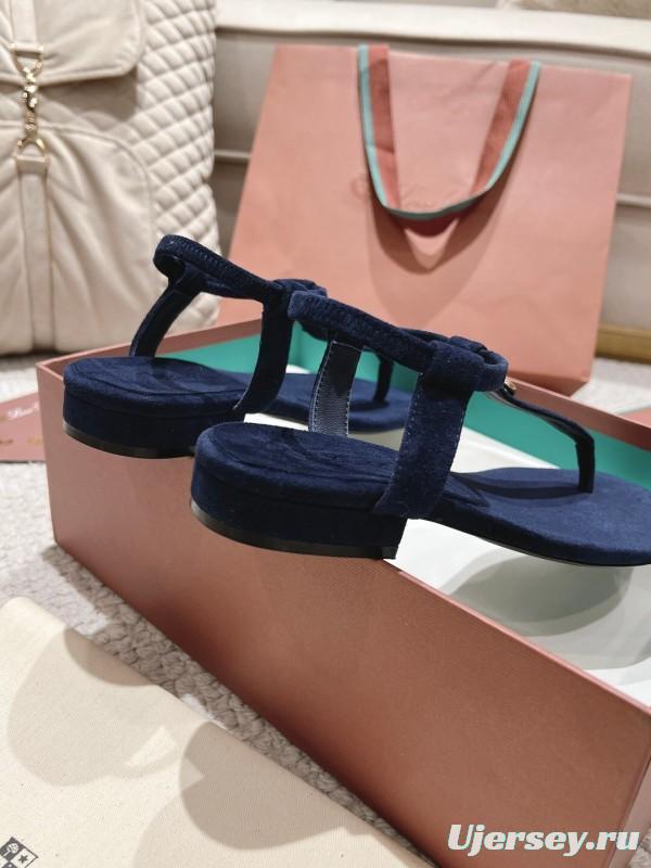 2025 Women LP Navy Suede Sandals LY00360