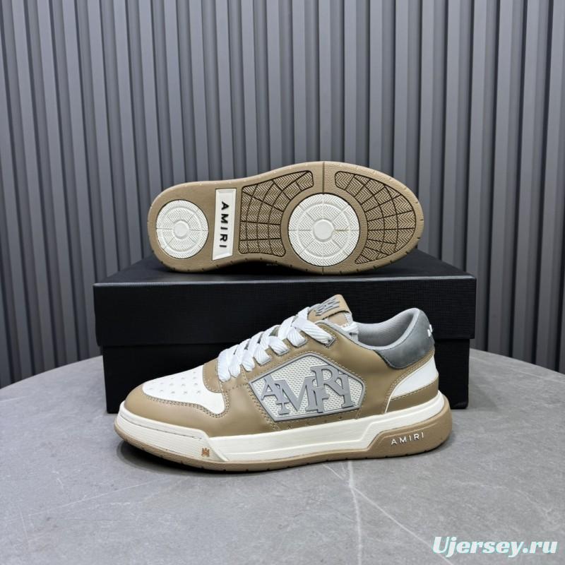 2025 Unisex Amiri Beige White Leather Sneakers MJ00360