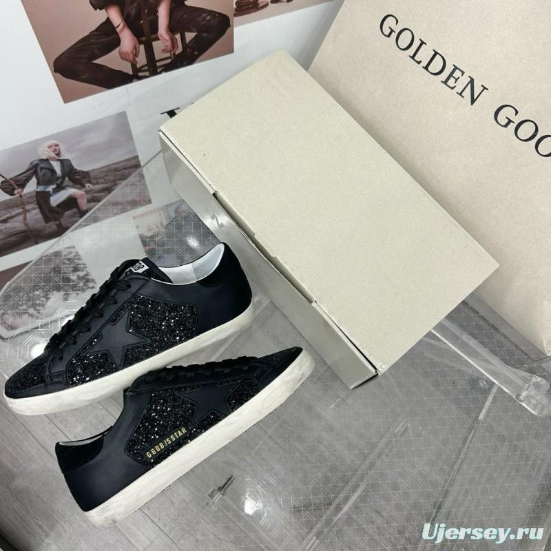 2025 Unisex GGDB Black Glitter Leather Sneakers