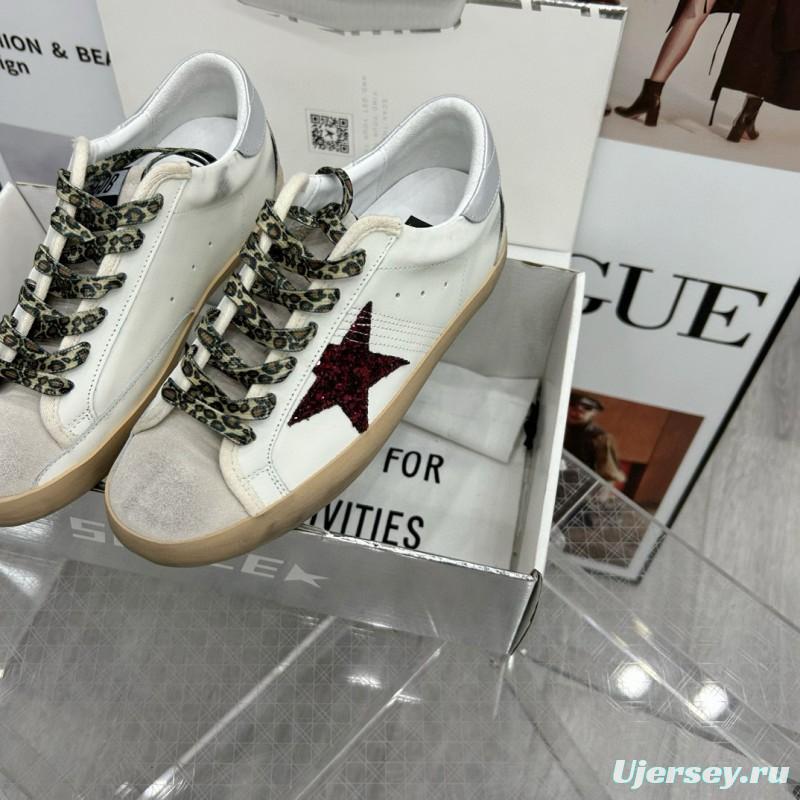 2025 Unisex GGDB White Red Leather Sneakers 63534