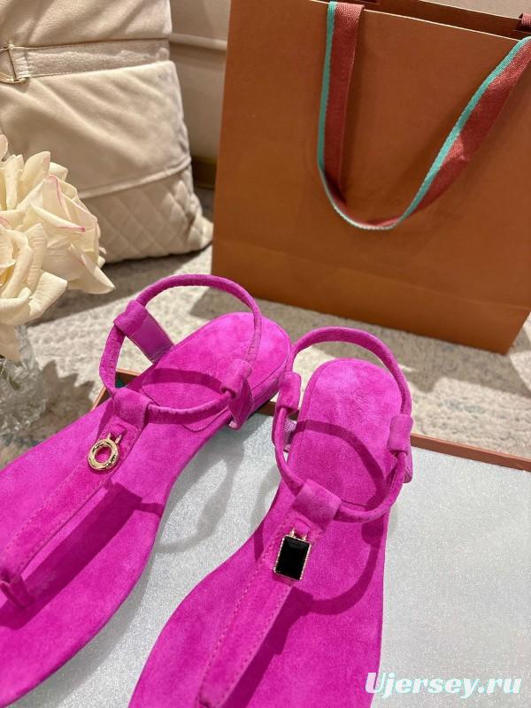 2025 Women LP Fuchsia Suede Sandals LY00250